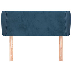 Avis Tête de lit scandinave avec oreilles,meuble de chambre Bleu foncé 83x23x78/88 cm Velours -MN21304