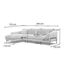 Acheter Courtois Laville Canapé d'angle gauche 4 places tissu vert foncé - Winter