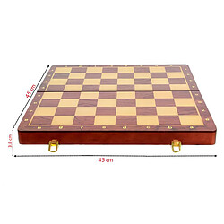 Avis Jeu D'échecs En Bois Pliable Pliable Fait Main échiquier 45cm avec étui de Rangement