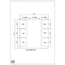 Cabine de hammam 6 places complète 190 x 190 x 225 cm en acrylique + porte et vitres pret à monter desineo