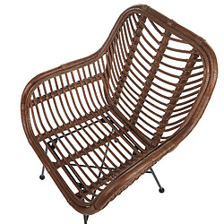 Beliani Chaise de salle à manger Rotin Marron CANORA pas cher