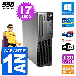 PC Lenovo M91p SFF Intel i7-2600 RAM 4Go SSD 120Go Windows 10 Wifi · Occasion 