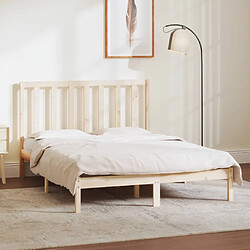 Maison Chic Lit Moderne Chambre - Cadre/structure de lit pour adulte bois de pin massif 135x190 cm double -MN87176