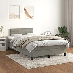 Maison Chic Lit Adulte - Lit simple Lit à sommier tapissier et matelas moelleux - Meuble de Chambre - Gris clair 120x200cm Velours -MN15333