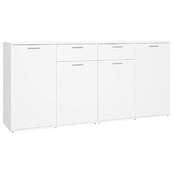 Maison Chic Buffet,Meuble de Rangement,commode pour salon,Cuisine Blanc 160x36x75 cm Aggloméré -MN48854