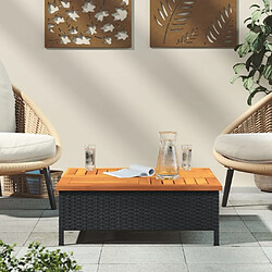 Avis Maison Chic Table de jardin | Table d'extérieur noir 70x70x25 cm résine tressée et bois acacia -GKD63388