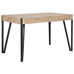 Beliani Table bois clair/noir 130x80 cm CAMBELL