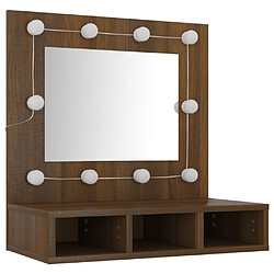 Helloshop26 Armoire à miroir avec led chêne 60 x 31,5 x 62 cm marron 02_0006665