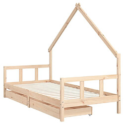 Avis Maison Chic Lit d'Enfant Chambre - Cadre de lit pour enfant avec tiroirs 90x200 cm bois de pin massif -MN45662