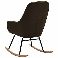 Maison Chic Chaise à bascule | Fauteuil Relax, design moderne Marron Tissu -GKD25790 pas cher