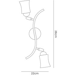 Avis Luminaire Center Applique murale Toscano 2 Ampoules blanc/doré/verre dépoli