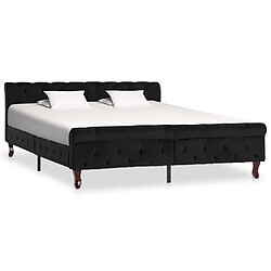 vidaXL Cadre de lit sans matelas noir velours 160x200 cm