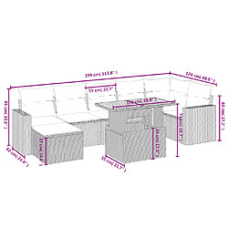 Avis vidaXL Salon de jardin 8 pcs avec coussins noir résine tressée