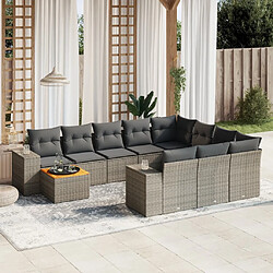 Maison Chic Salon de jardin 11 pcs avec coussins | Ensemble de Table et chaises | Mobilier d'Extérieur beige résine tressée -GKD86170