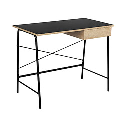 The Home Deco Factory Bureau industriel en bois et métal - L.100 x H.75 cm - Noir