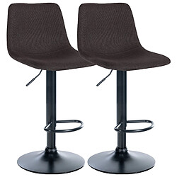 Non Lot de 2 tabourets de bar Divo tissu noir