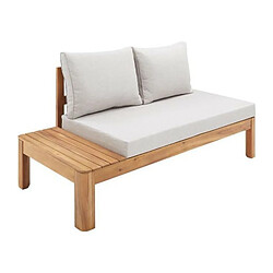 Banquette de jardin en bois dacacia FSC 2 personnes avec coussins - SANA