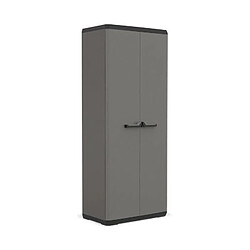 KIS Armoire de rangement utilitaire Piu - 68 x 39 x 166 cm - Gris anthracite et noir