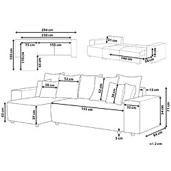 Avis Beliani Canapé d'angle LUSPA Taupe