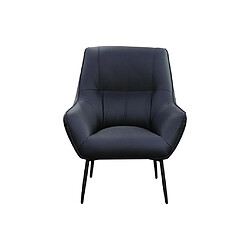 Vente-Unique Fauteuil en cuir noir STABIA