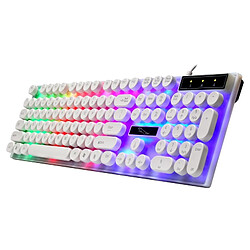 Wewoo Poursuivre Leopard G21 USB 104 touches Clavier Punk rond flottant imperméable à l'eau Rétro-éclairage coloré mécanique à sensation filairelongueur 1,3 m Blanc