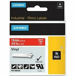 Ruban Laminé pour Etiqueteuses Rhino Dymo ID1-19 19 x 5,5 mm Rouge Blanc Autocollants (5 Unités)