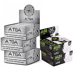 Pack Feuilles à rouler Atoa Slim x150 et Tips Jass x100 