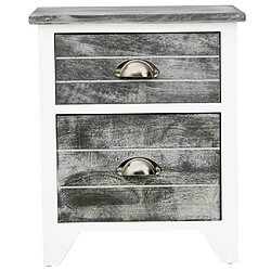 Avis Maison Chic Table de chevet,Table de Nuit,Meuble de Rangement Gris et blanc 38x28x45 cm Bois de Paulownia