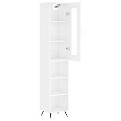 Avis vidaXL Buffet haut Blanc brillant 34,5x34x180 cm Bois d'ingénierie