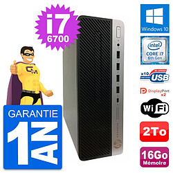 PC HP ProDesk 600 G3 SFF Intel i7-6700 RAM 16Go Disque Dur 2To Windows 10 Wifi · Occasion 