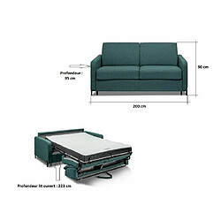 Acheter Inside 75 Canapé convertible EXPRESS BERLIN couchage 160 cm matelas 16 cm pieds métal noir tissu bleu