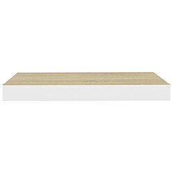 Avis vidaXL Étagère murale flottante chêne et blanc 50x23x3,8 cm MDF