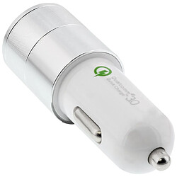 Adaptateur secteur de chargeur de voiture USB InLine® Charge rapide 3.0, 12 / 24VDC - 5V CC / 3A, USB-A + USB Type-C, blanc