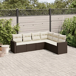 Maison Chic Salon de jardin avec coussins 6 pcs, Ensemble Tables et chaises de jardin, marron résine tressée -GKD363647