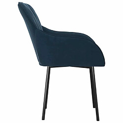 Maison Chic Lot de 2 Chaises à manger,Chaise pour cuisine,Solide Structure Bleu Velours -MN53514 pas cher