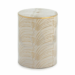 Tabouret Thai Natura Blanc Doré 33 x 45 x 33 cm