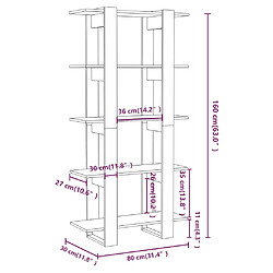 vidaXL Bibliothèque/Séparateur de pièce Sonoma gris 80x30x160 cm pas cher