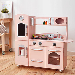 Teamson Kids Cuisine enfant Little Chef dinette en bois rose fille garçon jeux TD-11414P 