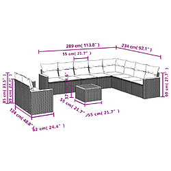 Avis vidaXL Salon de jardin 11 pcs avec coussins beige résine tressée