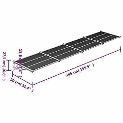 Acheter vidaXL Auvent de porte Noir et transparent 396x90 cm Polycarbonate