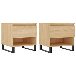 vidaXL Tables basses 2 pcs chêne sonoma 50x46x50 cm bois d'ingénierie