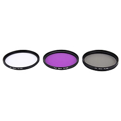 Wewoo Filtre Violet pour GoPro et Xiaomi Yi Sport Action Camera 3 en 1 Professionnel 58mm à lentille CPL + UV + FLD / 