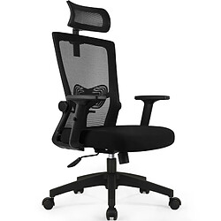 Chaise de Bureau Lexzurn avec Réglage Ergonomique, Fauteuil de Bureau Noir