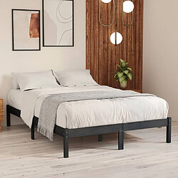 vidaXL Cadre de lit sans matelas gris bois massif 