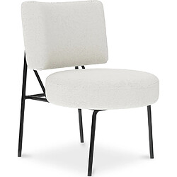 ICONIK INTERIOR Fauteuil En Bouclette Fausse Fourrure Tapissée - Boucles Blanches - Jerna Blanc 