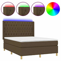 Sommier à lattes,Cadre à lattes de lit pour Adulte matelas et LED Marron foncé 140x190 cm -MN82934