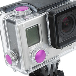 Wewoo Pour GoPro Hero 3+ Magenta Jeu de 3 boutons en aluminium anodisé couleur PCS 