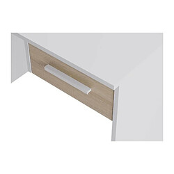 Bureau Petit Tiroir - Décor blanc et chene - L 90 x P 50 x H 74 cm pas cher