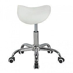 Avis Mes Tabouret de bureau à roulettes 38x35x48/60 cm en PU blanc