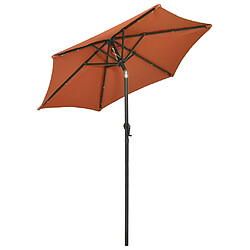 Avis vidaXL Parasol de jardin avec lumières LED terre cuite aluminium